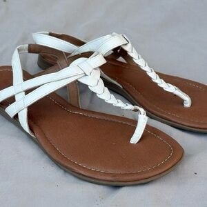 Women's White Braided Sandals